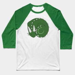 Sleeping Green Dragon Baseball T-Shirt